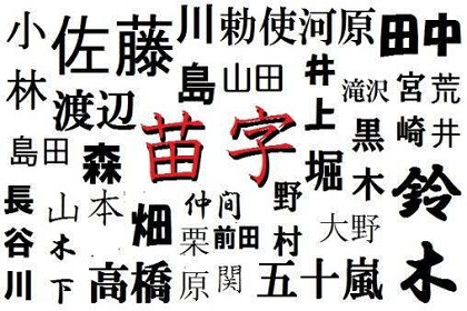 日本所有一个字的姓氏。像真、榊之类的。