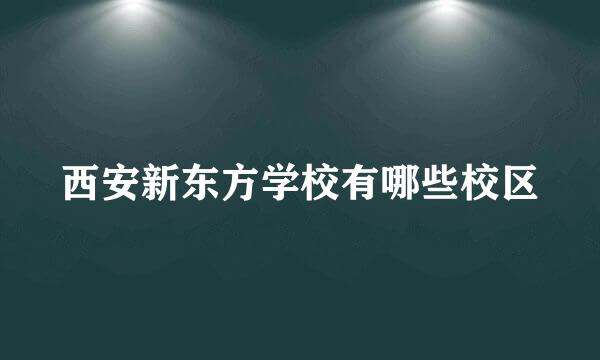 西安新东方学校有哪些校区