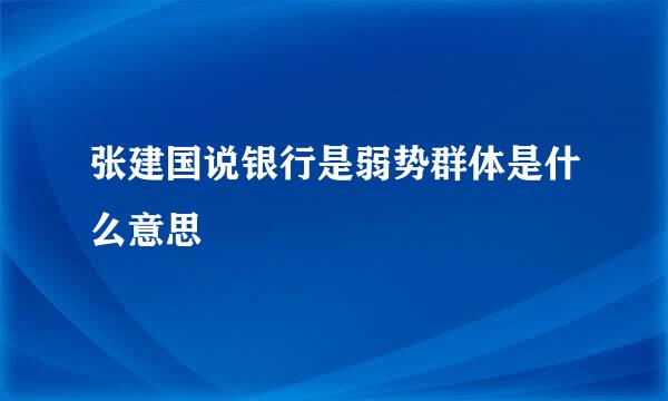 张建国说银行是弱势群体是什么意思