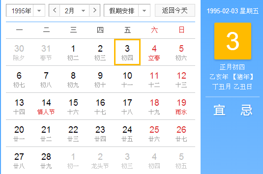 农历1995年正月初四是什么星座