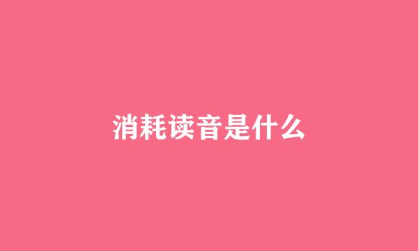 消耗读音是什么