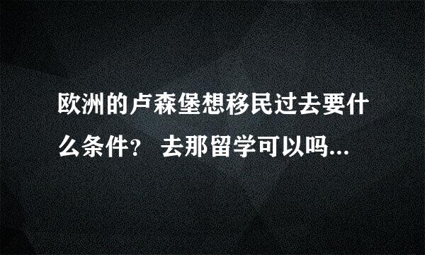 欧洲的卢森堡想移民过去要什么条件？ 去那留学可以吗？ 急！！