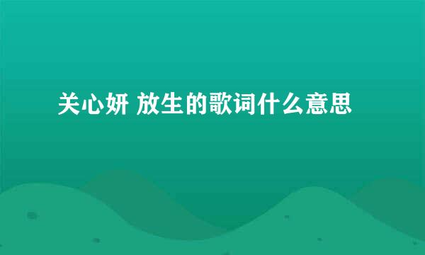 关心妍 放生的歌词什么意思