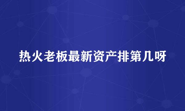 热火老板最新资产排第几呀