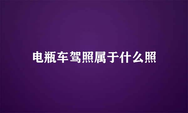 电瓶车驾照属于什么照