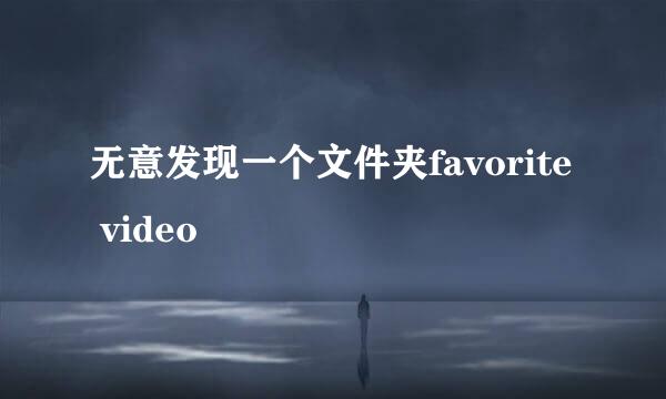 无意发现一个文件夹favorite video