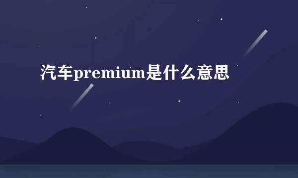 汽车premium是什么意思