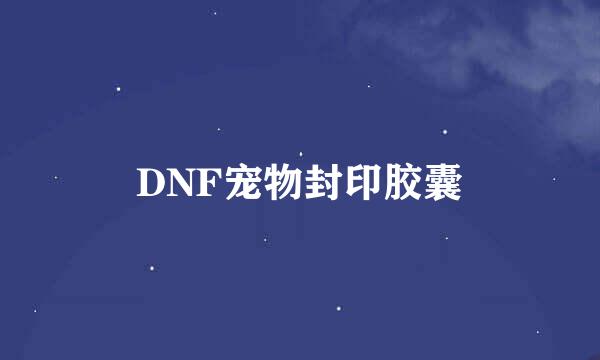 DNF宠物封印胶囊