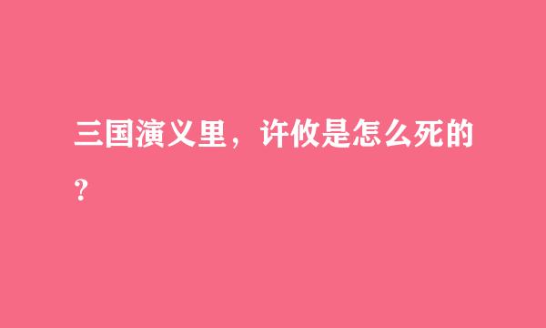 三国演义里，许攸是怎么死的？