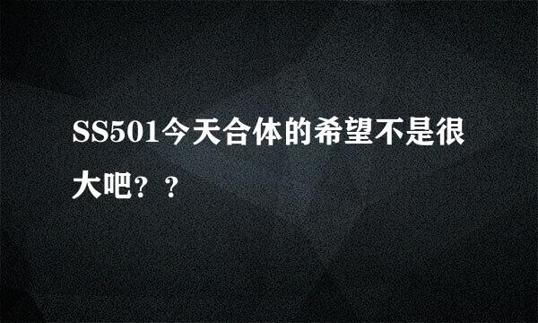 SS501今天合体的希望不是很大吧？？