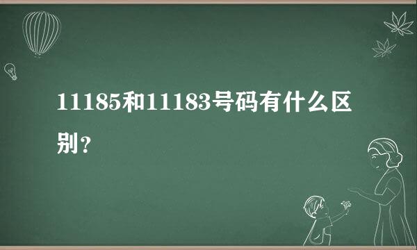 11185和11183号码有什么区别？