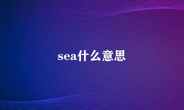 sea什么意思