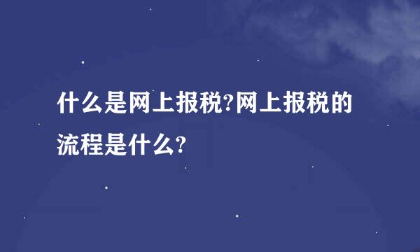 什么是网上报税?网上报税的流程是什么?