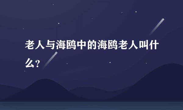 老人与海鸥中的海鸥老人叫什么？