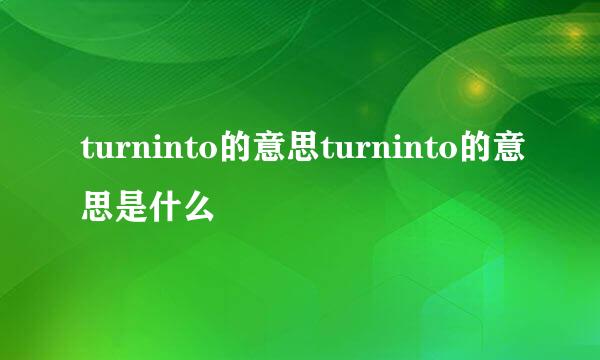 turninto的意思turninto的意思是什么