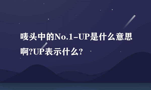 唛头中的No.1-UP是什么意思啊?UP表示什么?