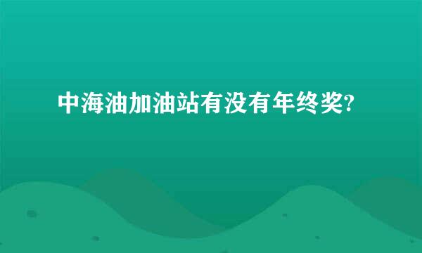 中海油加油站有没有年终奖?