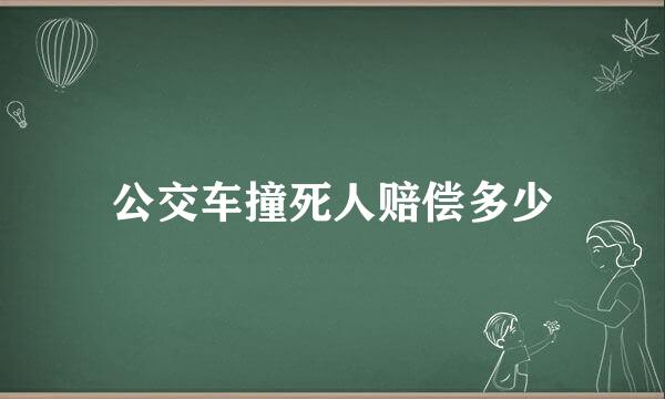 公交车撞死人赔偿多少