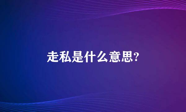 走私是什么意思?