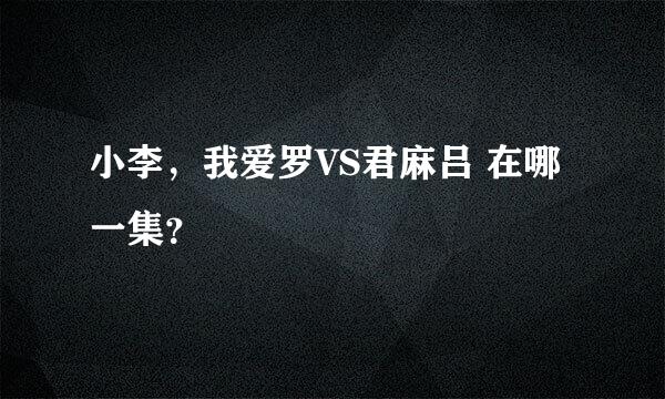 小李，我爱罗VS君麻吕 在哪一集？