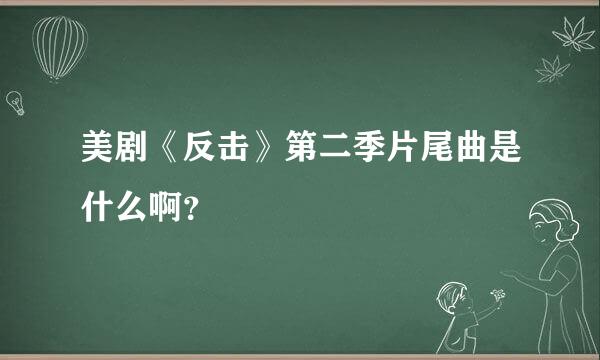 美剧《反击》第二季片尾曲是什么啊？