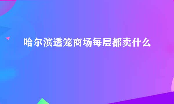 哈尔滨透笼商场每层都卖什么