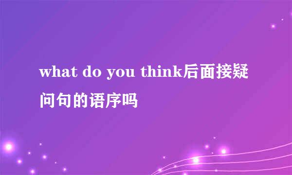 what do you think后面接疑问句的语序吗