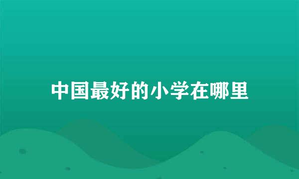 中国最好的小学在哪里