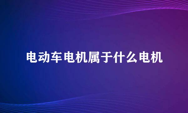 电动车电机属于什么电机