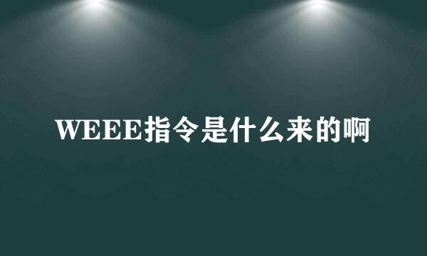 WEEE指令是什么来的啊