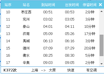 从上海到太原的火车经过哪些站