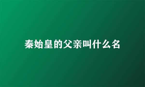 秦始皇的父亲叫什么名