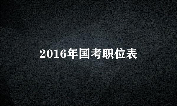 2016年国考职位表