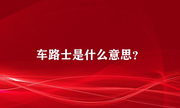 车路士是什么意思？