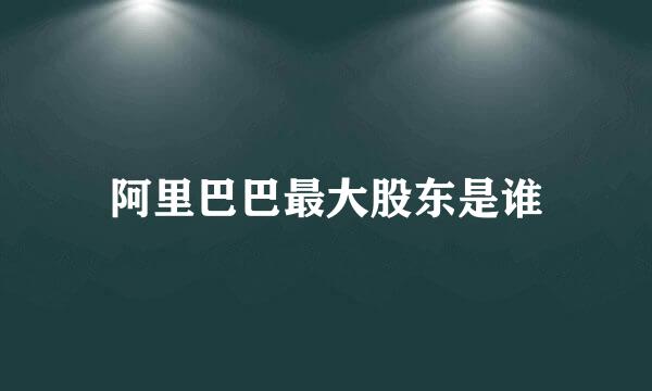 阿里巴巴最大股东是谁