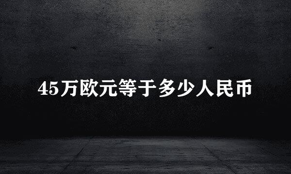 45万欧元等于多少人民币