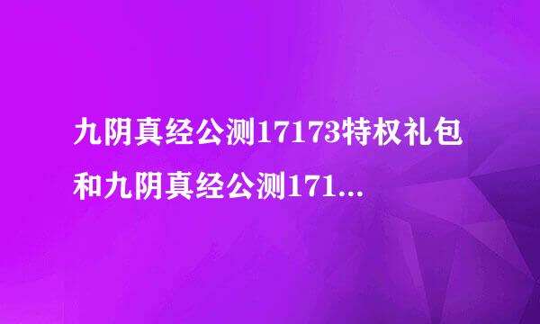 九阴真经公测17173特权礼包和九阴真经公测17173新手礼包可以同时一起用吗