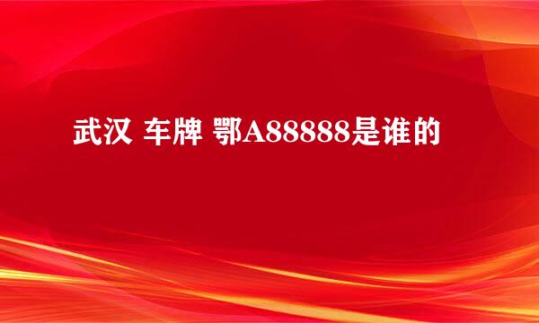 武汉 车牌 鄂A88888是谁的