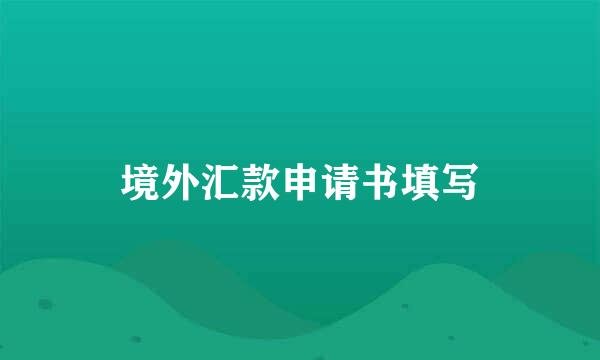 境外汇款申请书填写