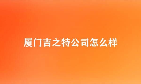 厦门吉之特公司怎么样