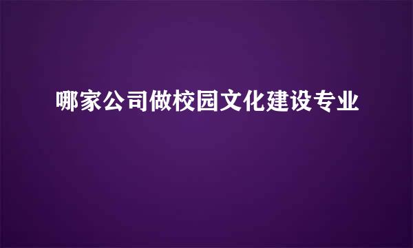 哪家公司做校园文化建设专业