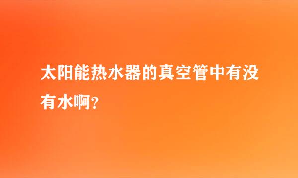 太阳能热水器的真空管中有没有水啊？