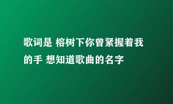 歌词是 榕树下你曾紧握着我的手 想知道歌曲的名字