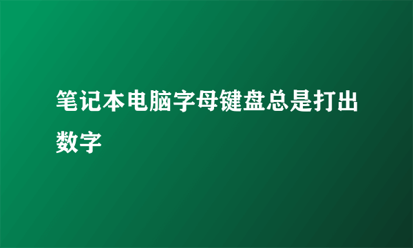 笔记本电脑字母键盘总是打出数字