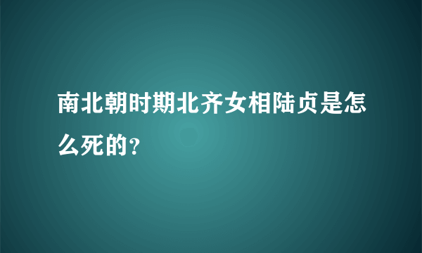 南北朝时期北齐女相陆贞是怎么死的？