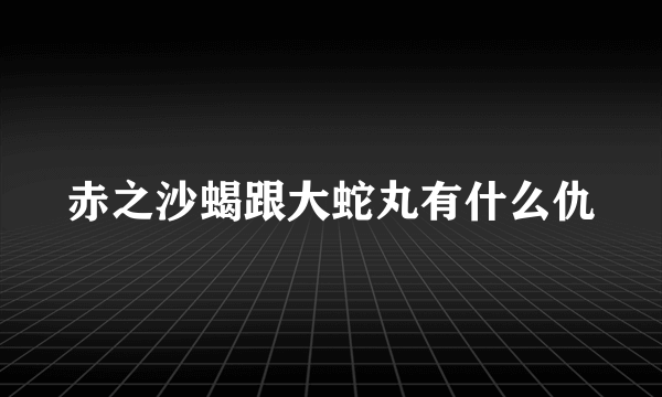 赤之沙蝎跟大蛇丸有什么仇