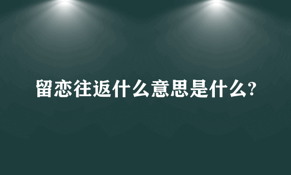 留恋往返什么意思是什么?