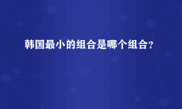 韩国最小的组合是哪个组合？