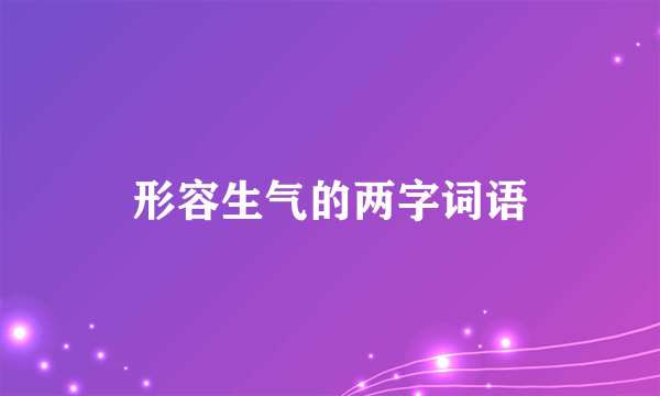 形容生气的两字词语