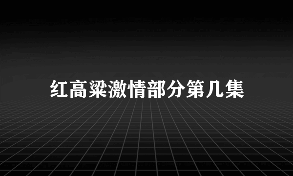 红高粱激情部分第几集